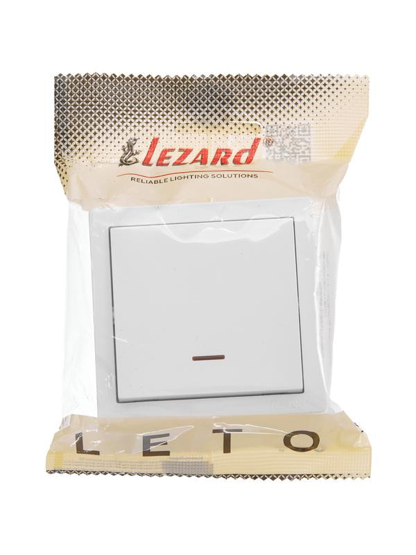 картинка Выключатель 1-клав. LETO с инд. бел. LEZARD 752-0200-111