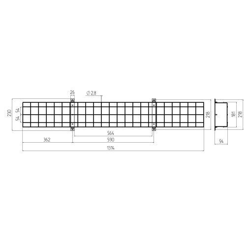 картинка Решетка защитная SPO-BAR-1300-200 для светильников ДПО SPO (5/40) ЭРА Б0049260