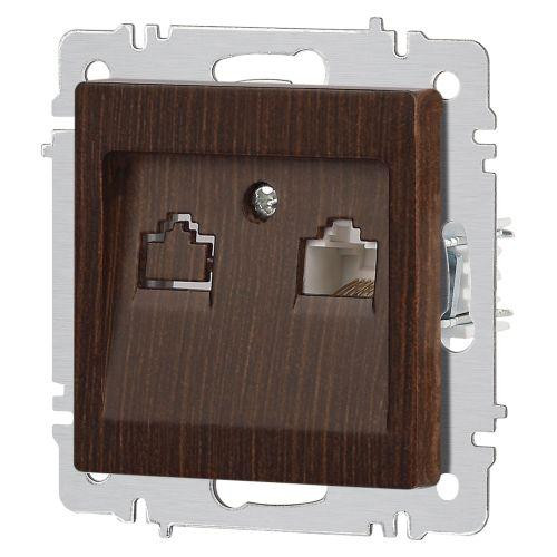 картинка Розетка компьютерная 1-м СП Accent 6-303-10 RJ45 IP20 венге Intro Б0063643