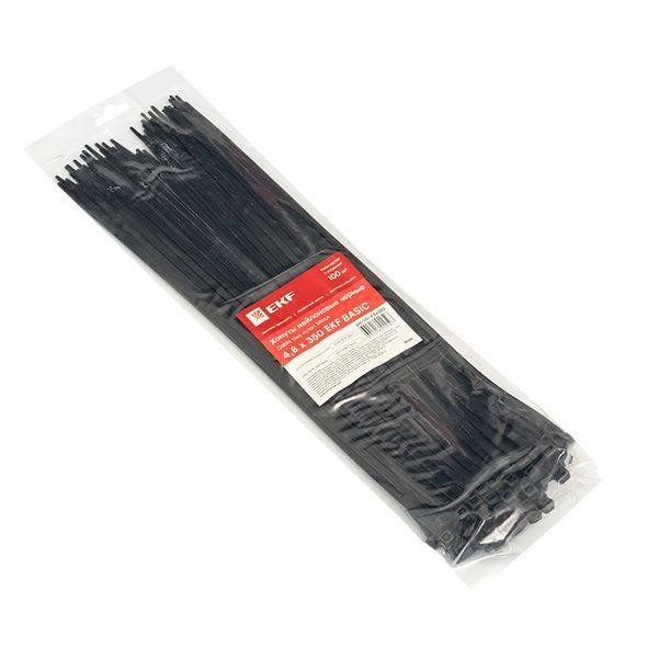 картинка Хомут кабельный 4.8х350 нейл. черн. (уп.100шт) EKF plc-cb-4.8x350