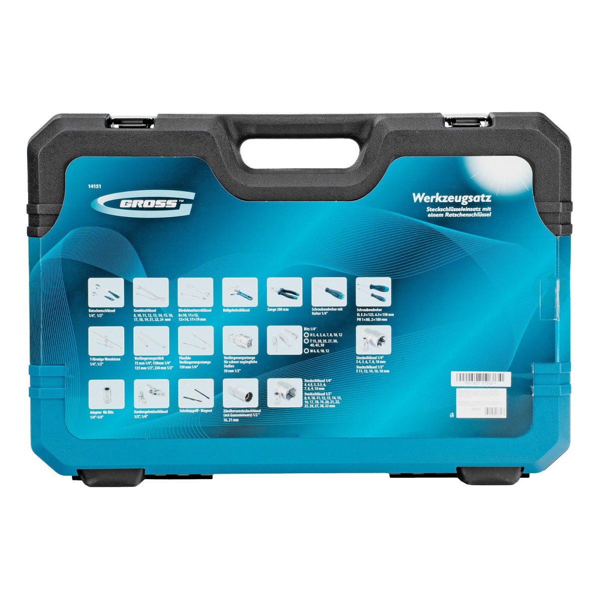 картинка Набор инструментов, 1/4", 1/2", CrV, 120 зубьев, 101 предмет Gross