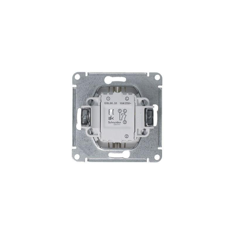 картинка Выключатель 2-кл. СП Glossa 10А IP20 (сх. 5) 10AX механизм платина SE GSL001251