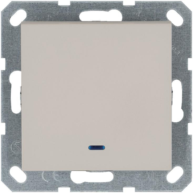 Переключатель проходной 1-кл. 10А IP20 с подсветкой механизм тауп Jasmart G3012NT