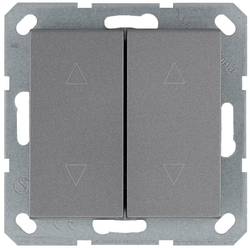 Выключатель для жалюзи 2-кл. 10А IP20 механизм алюм. Jasmart G3028S