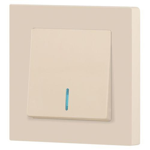 картинка Выключатель 1-кл. СП Accent 6-102-02 10А IP20 250В с подсветкой AL/CU сл. кость Intro Б0063428