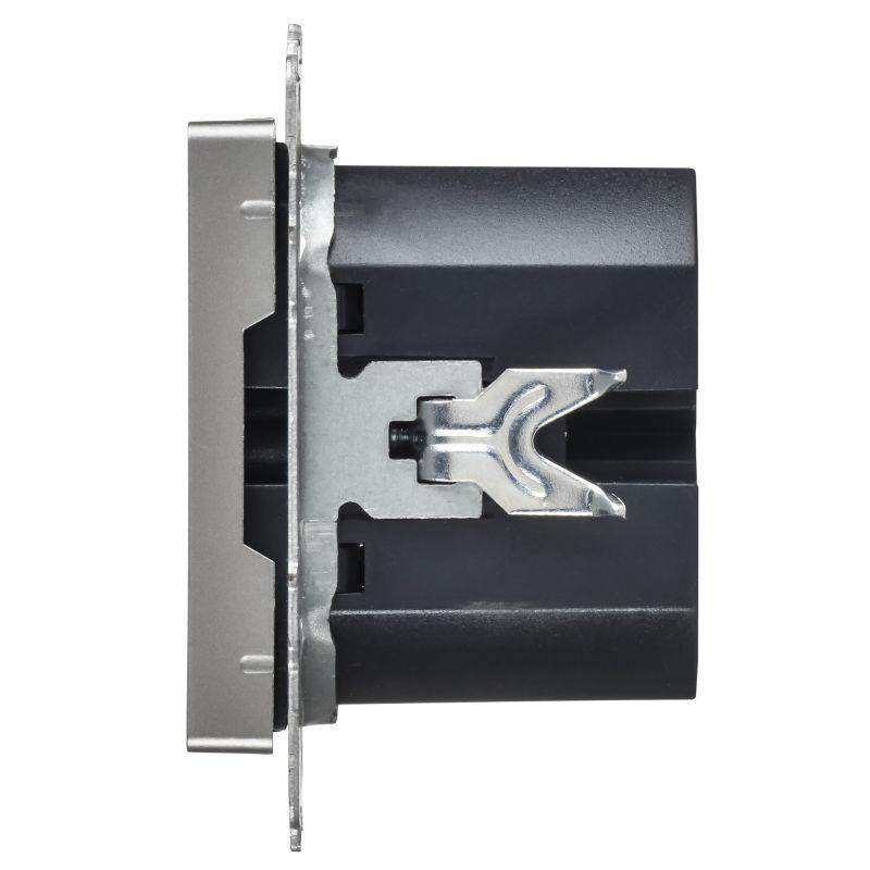 картинка Розетка СП BRITE USB A+C 45Вт высокоск. заряд. РЮ11-2-БрС сталь IEK BR-U22-045-K46