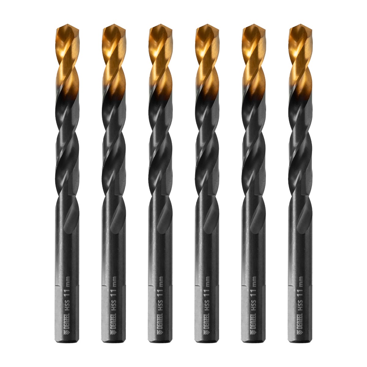 Сверло по металлу, 11 мм, HSS-Tin, Golden Tip, 6 шт. Denzel