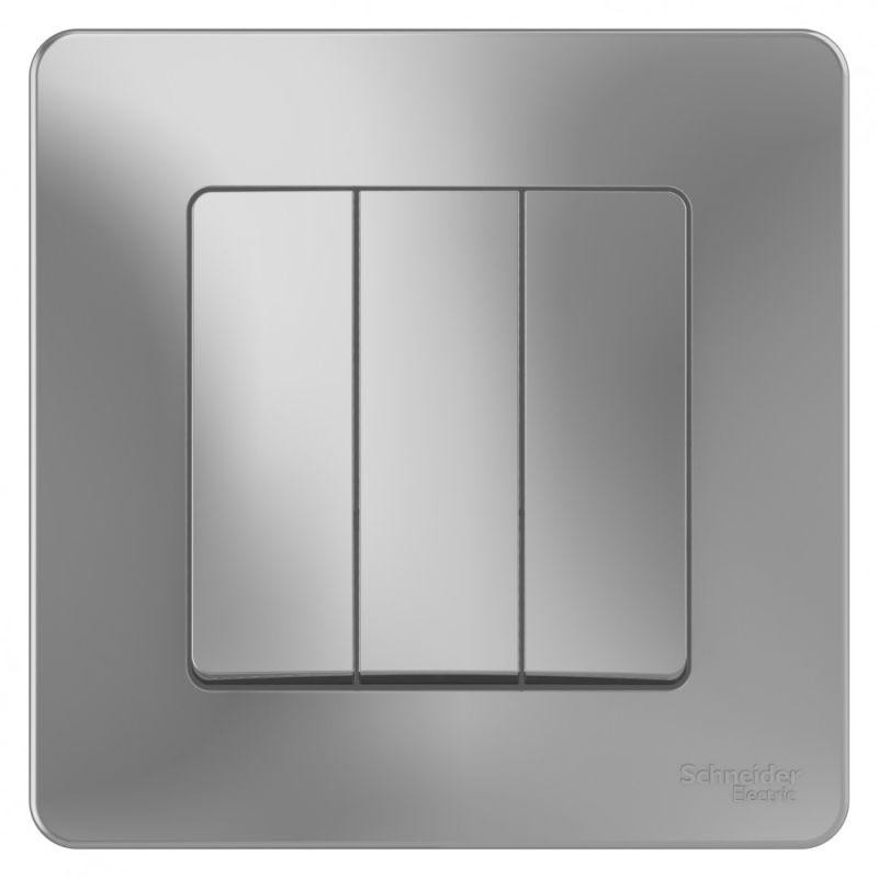 картинка Выключатель 3-кл. СП Blanca 10А IP20 (сх. 1+1+1) 250В алюм. SE BLNVS100503