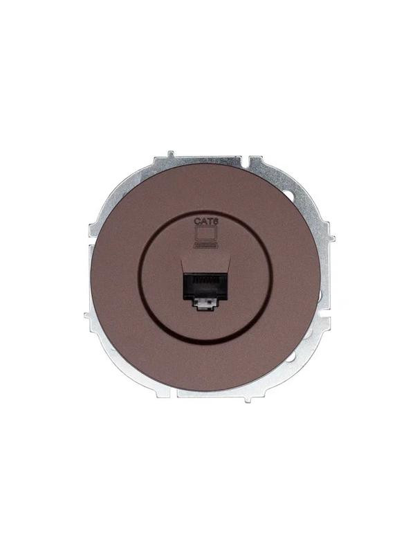 Розетка компьютерная СП OSEN RJ45 кат.6 механизм шоколад LEZARD 743-7388-140
