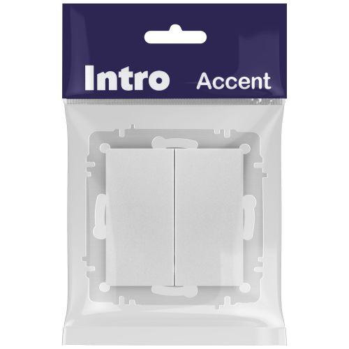 картинка Переключатель 2-кл. СП Accent 6-107-03 10А IP20 250В AL/CU алюм. Intro Б0063560