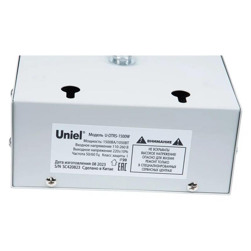 Стабилизатор напряжения U-DTRS-1500W 1ф 1.5кВА релейный ультратонкий настен. Uniel UL-00010578