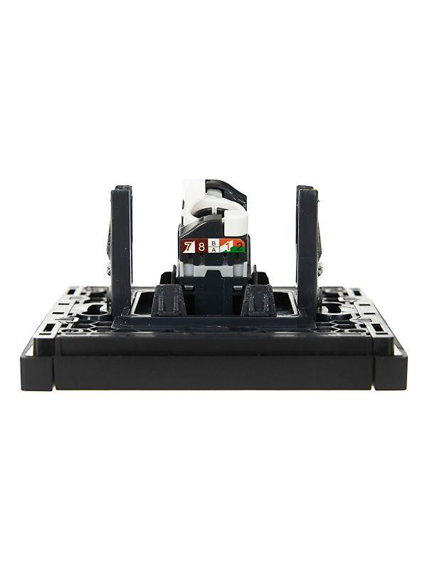 картинка Розетка компьютерная RJ45 кат.5E FORTE&PIANO FP132 черн. IEK FP-K10-1-K02