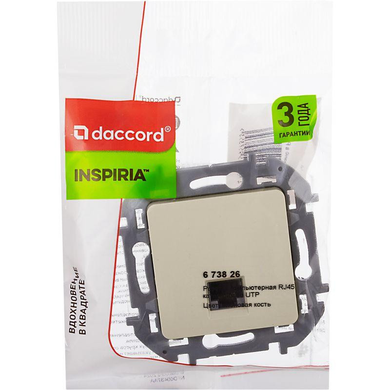 картинка Розетка компьютерная Inspiria RJ45 кат.5E UTP сл. кость Leg 673826