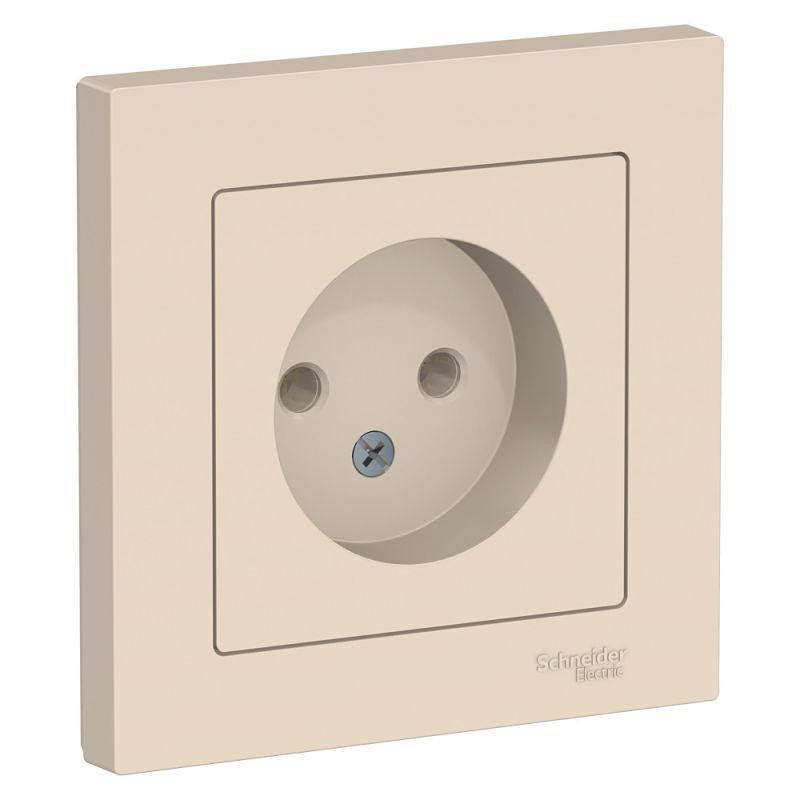 картинка Розетка 1-м СП AtlasDesign 16А IP20 без заземл. в сборе беж. SE ATN000240