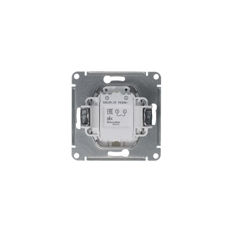 картинка Выключатель 1-кл. СП Glossa 10А IP20 (сх. 1а) 10AX с подсветкой механизм платина SE GSL001213