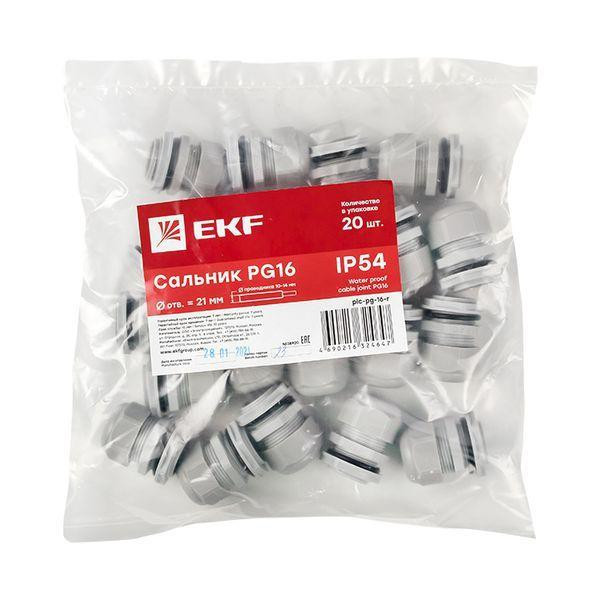 картинка Сальник PG16 d10-14мм (d отверст. 21мм) IP54 PROxima EKF plc-pg-16-r
