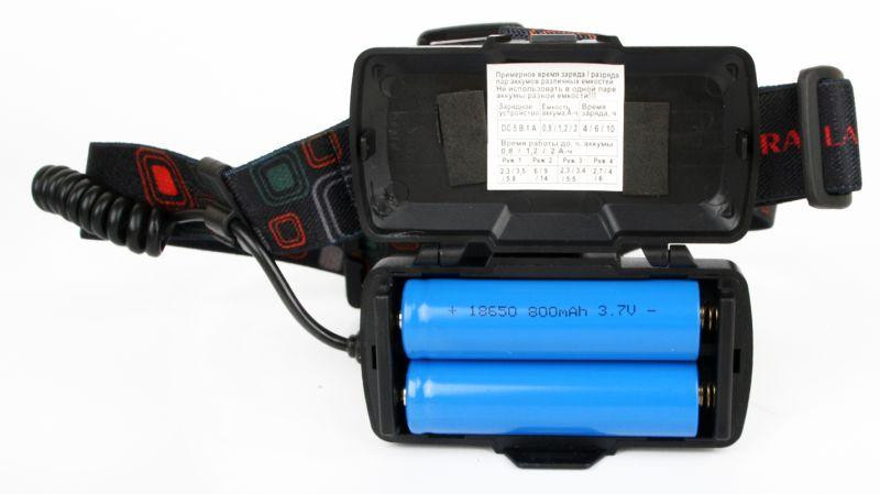 Фонарь аккумуляторный налобный E1335 2LED 4Вт фокус 4 режима аккум. 3.7В метал. черн. (бокс) Ultraflash 13905