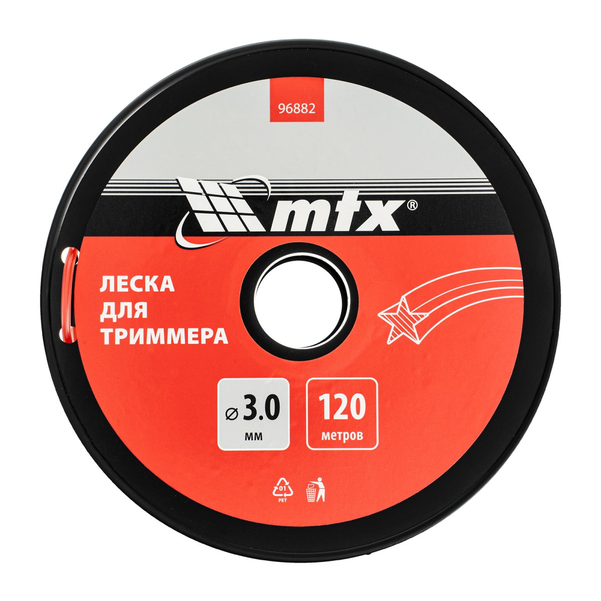 картинка Леска для триммера звезда 3,0 мм х 120 м, на катушке MTX