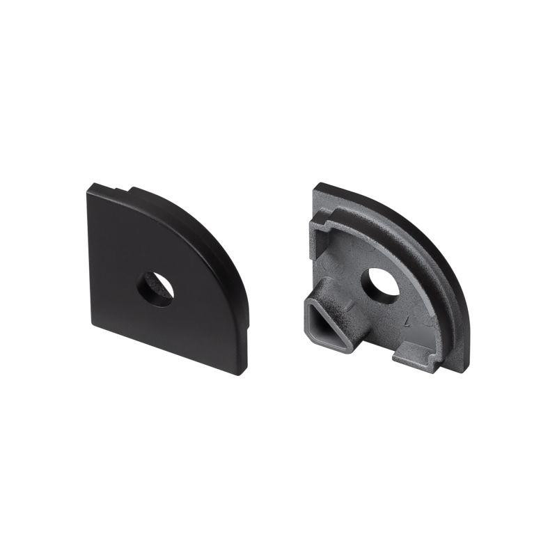 Заглушка SL-KANT-H20 BLACK с отверстием пластик (комплект) Arlight 049405