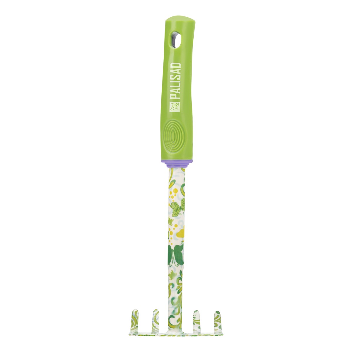 картинка Грабли 5 - зубые, 85 х 310 мм, стальные, пластиковая рукоятка, Flower Green, Palisad