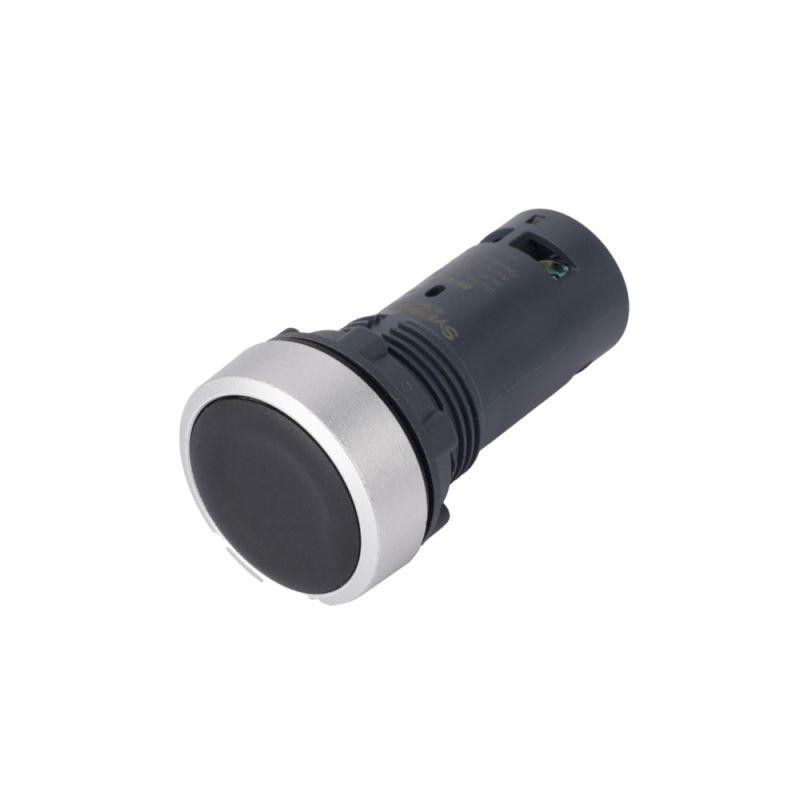 Кнопка моноблочная SB7 22мм с возвратом металл 2НО IP65 черн. SE SB7EA23