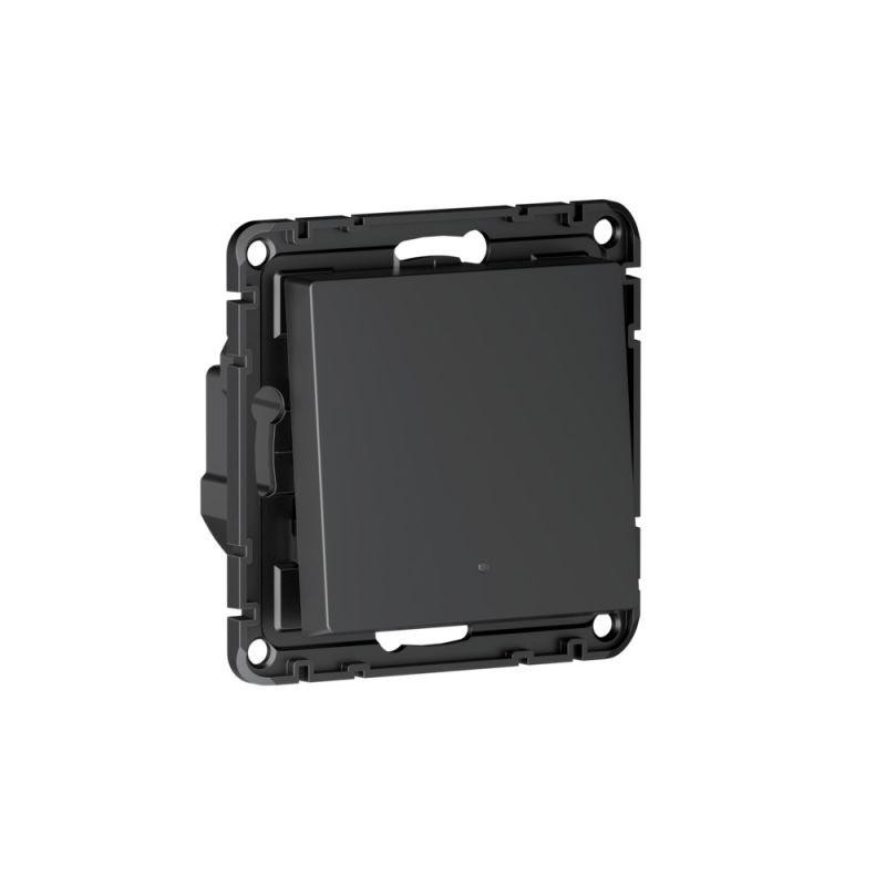 картинка Выключатель 1-кл. AtlasDesign Smart 10А (сх. 1) L+N с подсветкой Zigbee механизм карбон SE ATN001013Z