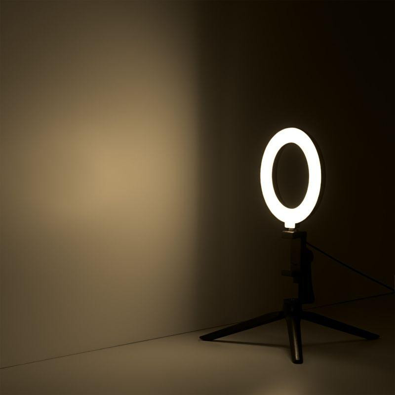 картинка Светильник светодиодный настольный Ring 10Вт 3000-6500К 600лм 5В с USB-разъемом диммир. кольцевой черн. GAUSS RL001