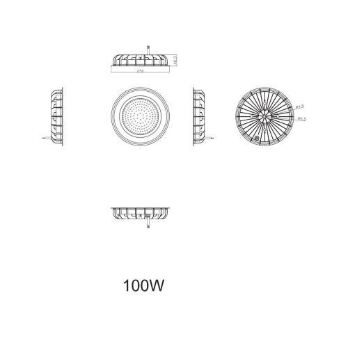 картинка Светильник светодиодный SPP-402-0-50K-100 100Вт 10000лм 5000К Кп<2% КСС Д DOB IP65LED (High Bay) подвесной для высоких пролетов Эра Б0046668