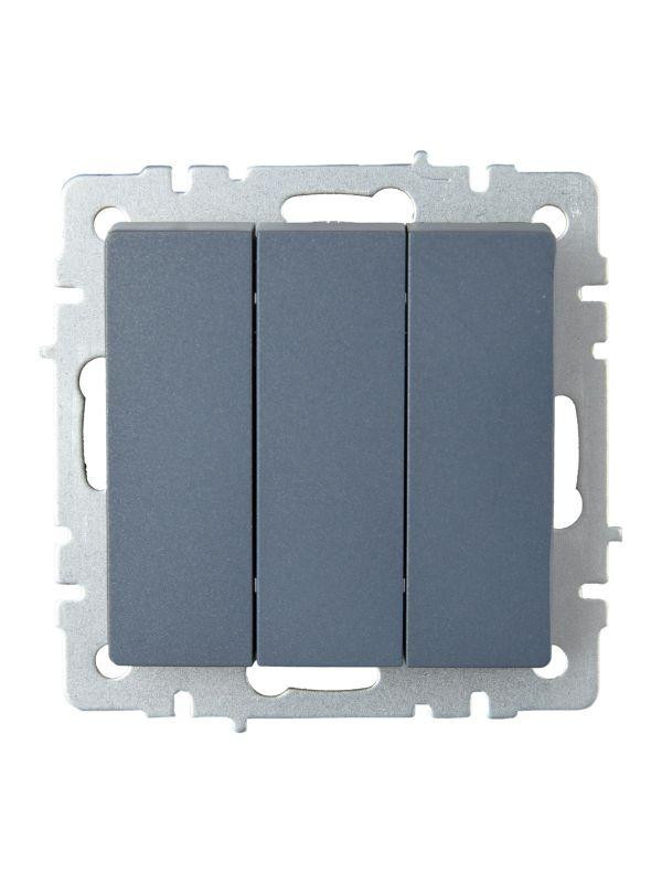 картинка Выключатель 3-кл. СП BRITE ВС10-3-0-БрМ 10А механизм маренго IEK BR-V30-0-10-K35
