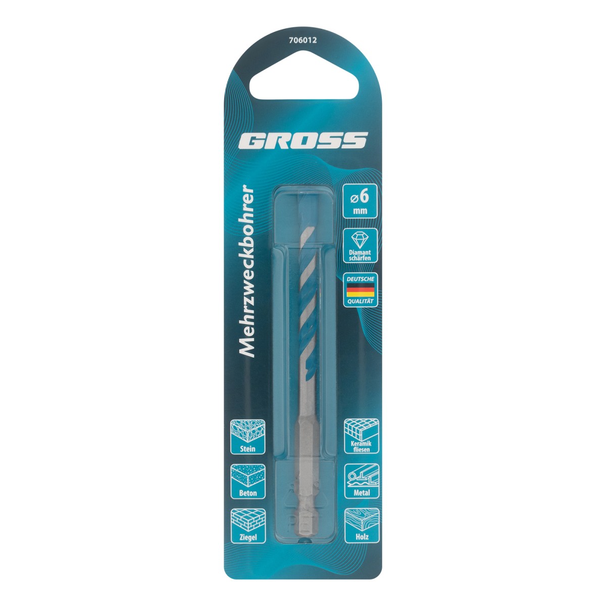 картинка Сверло универсальное, Multipurpose PRO, 6-гр. хвостовик, 6мм Gross