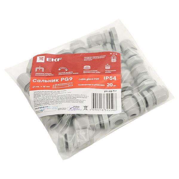 картинка Сальник PG9 d4-8мм (d отверст. 16мм) IP54 PROxima EKF plc-pg-9-r