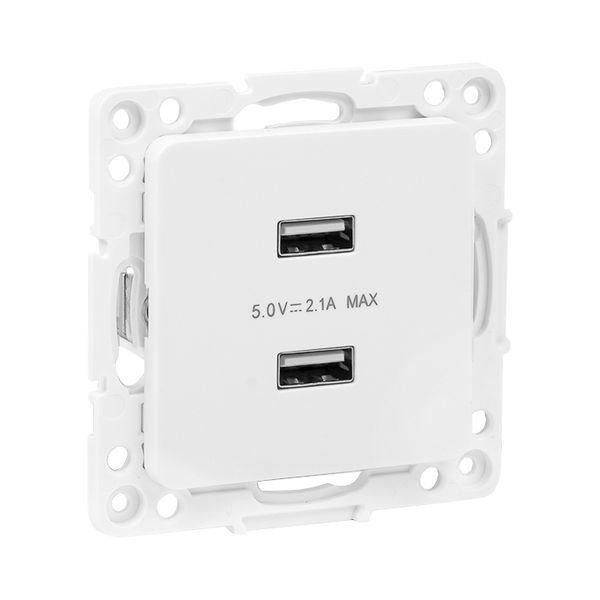 картинка Розетка USB 2-м Стокгольм 2.1А механизм бел. PROxima EKF EYR16-028-10-2USB