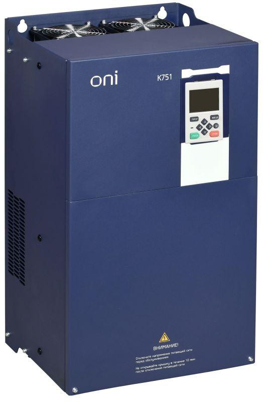 Преобразователь частоты K751 380В 3ф 90-110кВт 176-210А со встроен. тормозом ONI K751-33-90110TM