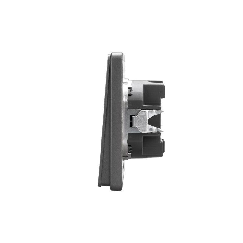 Выключатель 1-кл. СП ROUND MIELE 10А с подсветкой титан Kranz KR-78-0713-2