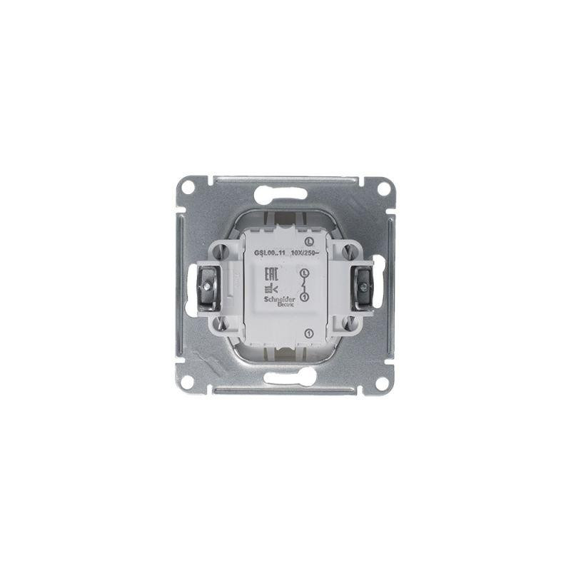 картинка Выключатель 1-кл. СП Glossa 10А IP20 (сх. 1) 10AX механизм платина SE GSL001211