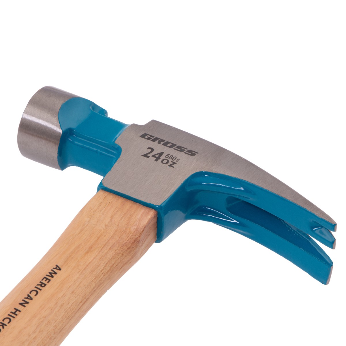 картинка Молоток-гвоздодер, 680 г, угол 75, магнит, обрезиненная рукоятка AMERICAN HICKORY GROSS