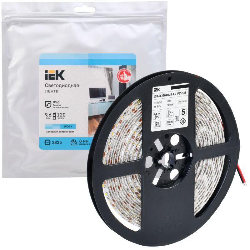картинка Лента светодиодная LED LSR-2835W120-9.6-IP65-12В (уп.5м) IEK LSR1-2-120-65-3-05