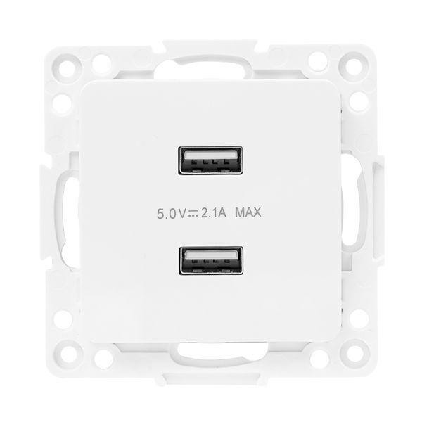 картинка Розетка USB 2-м Стокгольм 2.1А механизм бел. PROxima EKF EYR16-028-10-2USB