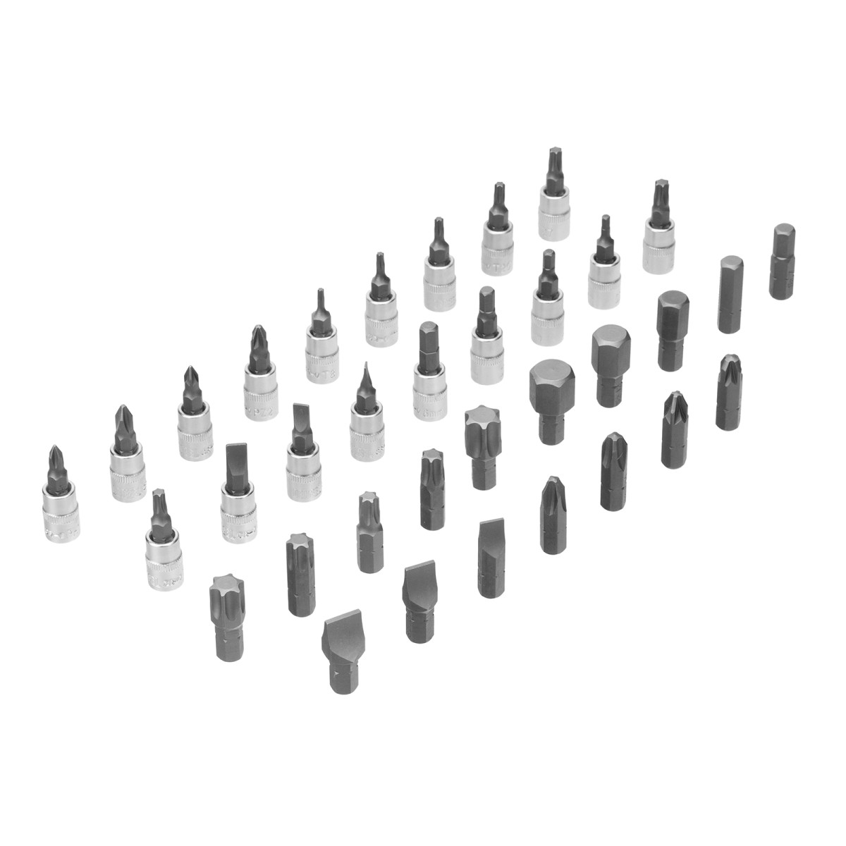 картинка Набор инструментов, 1/2", 1/4", CrV, S2, пластиковый кейс, 109 предметов Denzel