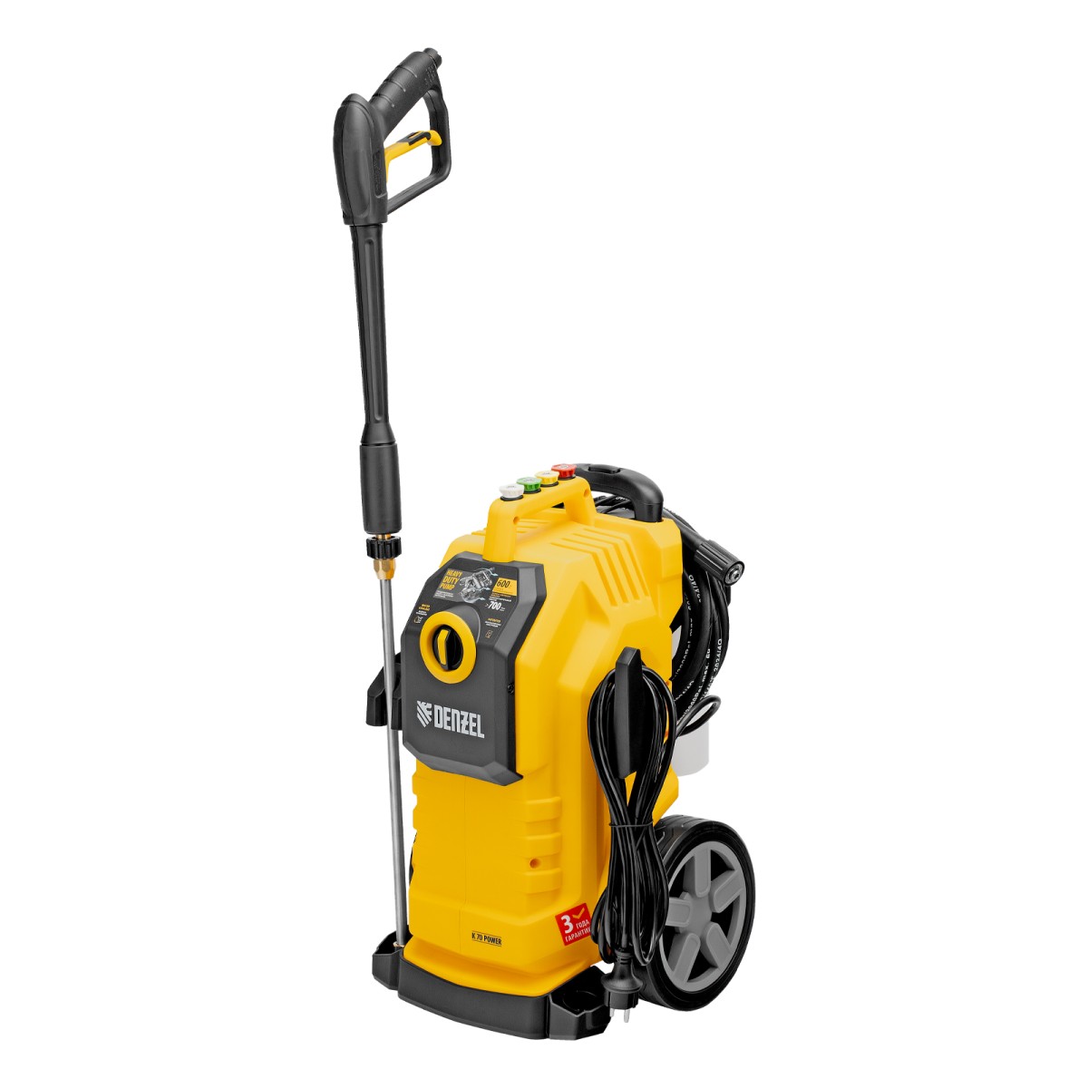 картинка Моечная машина высокого давления K 70 Power, 2500 Вт, 180 бар, 600 л/ч, асинх. двиг.// Denzel
