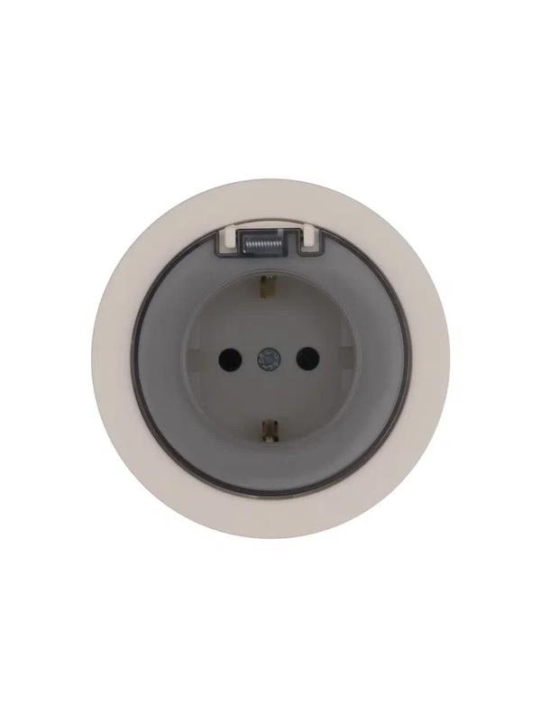 Розетка 1-м СП OSEN с заземл. с крышкой ПБТ механизм сл. кость LEZARD 743-9088-123B