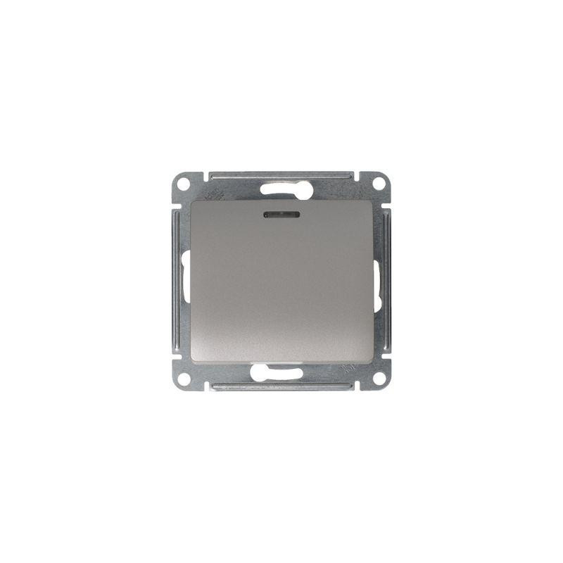 картинка Выключатель 1-кл. СП Glossa 10А IP20 (сх. 1а) 10AX с подсветкой механизм платина SE GSL001213