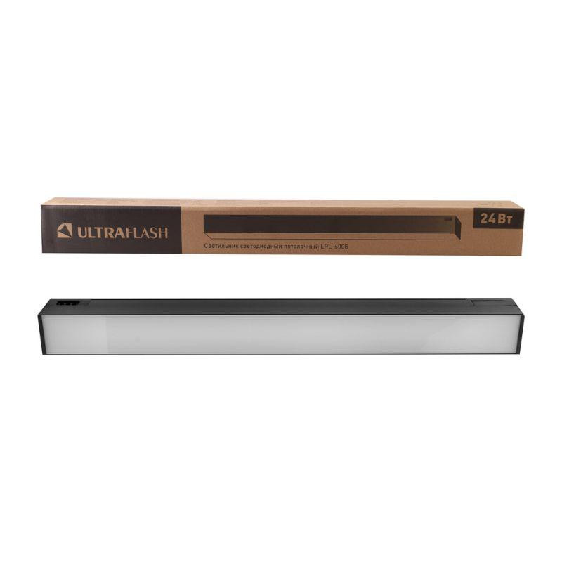картинка Светильник светодиодный офисный LPL-6008 600х55х55 24Вт 4000К LED черн. Ultraflash 15546