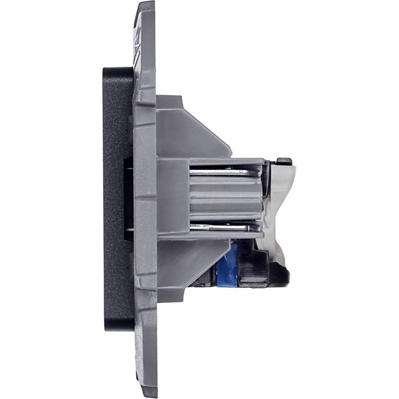 картинка Розетка компьютерная Inspiria RJ45 кат.6 UTP механизм антрацит IEK 673833