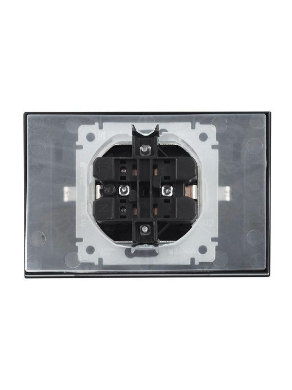 картинка Розетка 2-м СП BRITE РСбш12-3-44-БрЧ 16А в сборе IP44 с крышкой черн. IEK BR-R26-16-44-K02-F