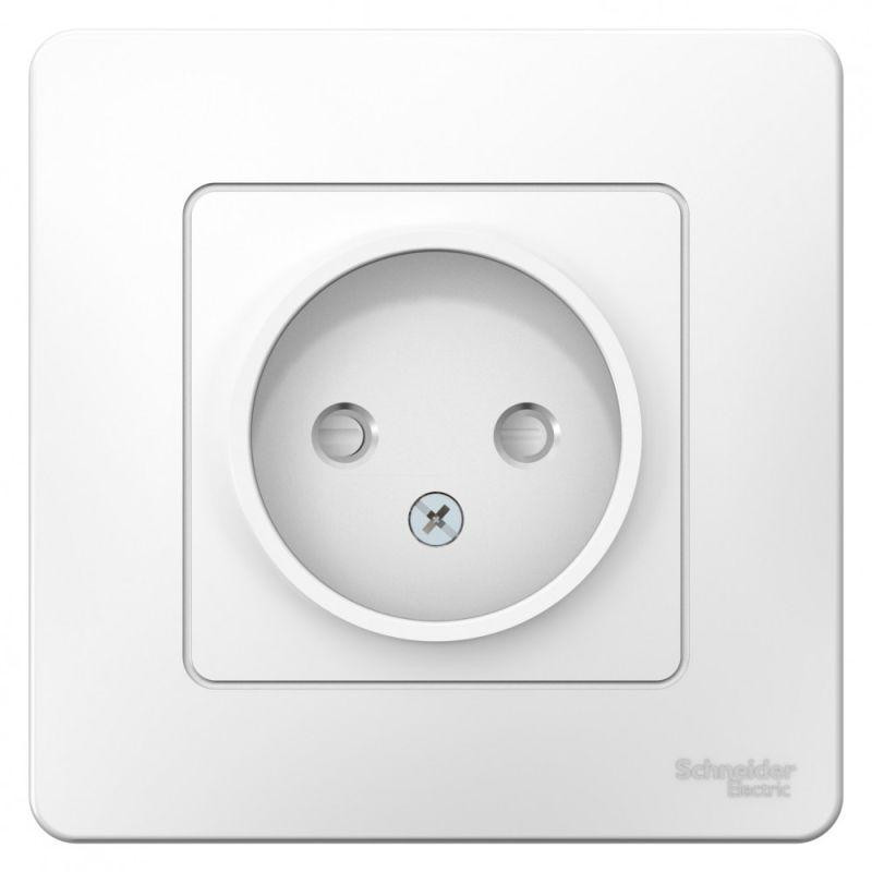 картинка Розетка 1-м СП Blanca 16А IP20 250В без заземл. защ. шторки бел. SE BLNRS000111