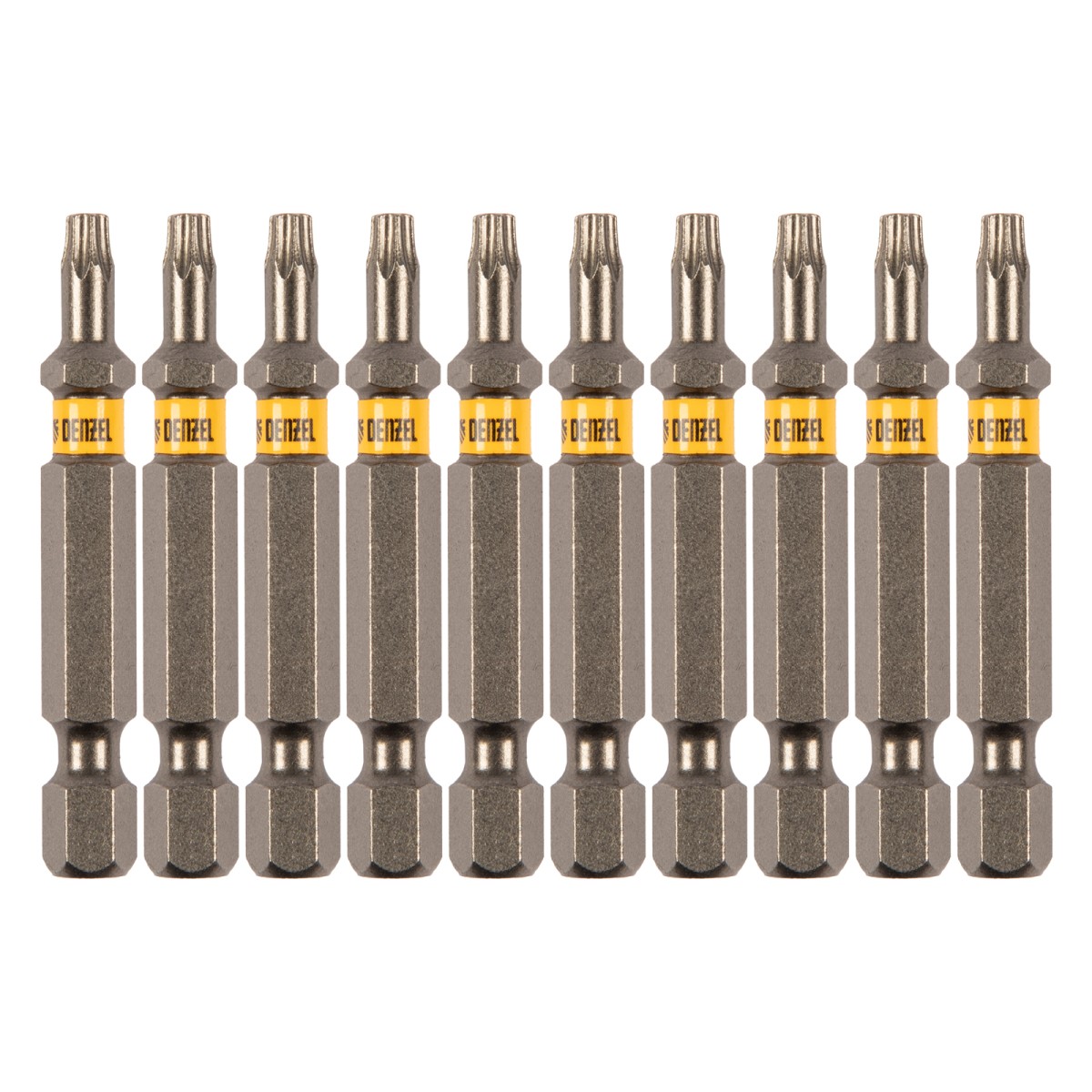 Бита TX 15х50, сталь S2, шестигранный профиль, 10 шт. Е 6,3 Denzel