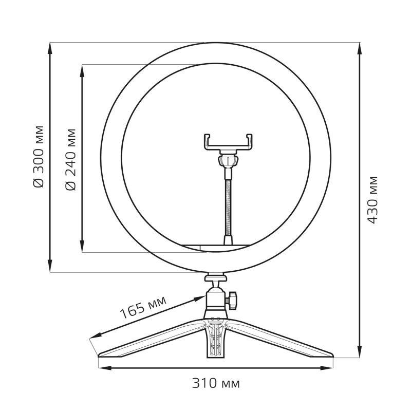 картинка Светильник светодиодный настольный Ring 15Вт 3000-6500К 800лм 5В с USB-разъемом кольцевой черн. GAUSS RL003