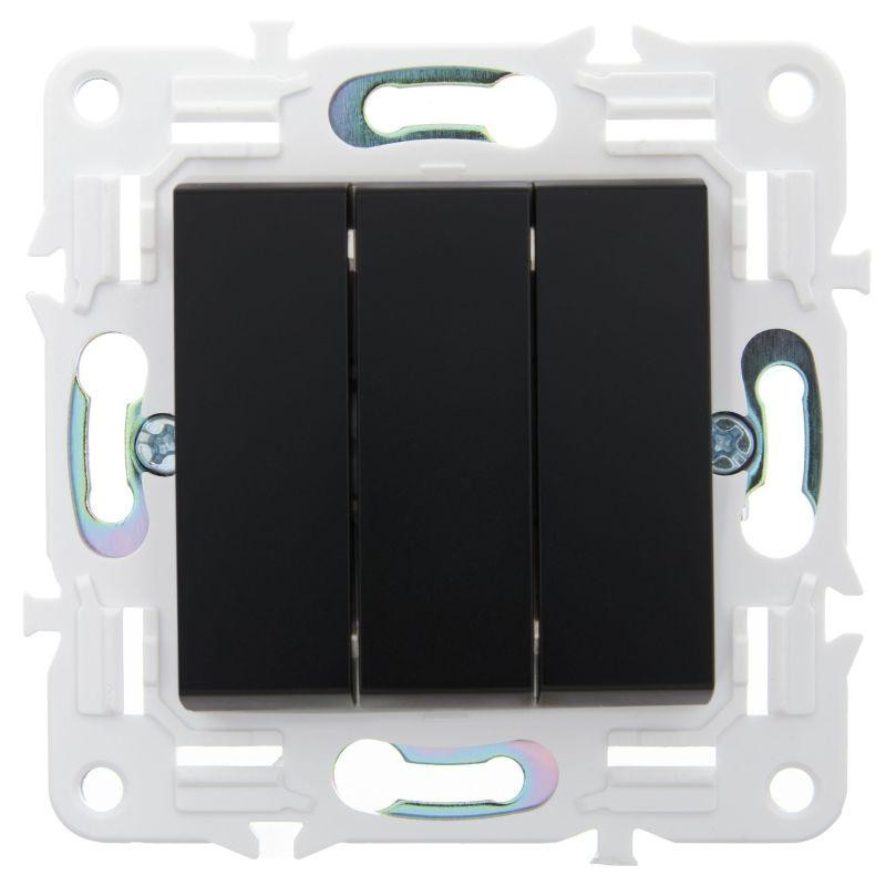 картинка Выключатель 3-кл. SKANDY 10А SK-V11Bl черн. IEK SK-V30-0-10-K02