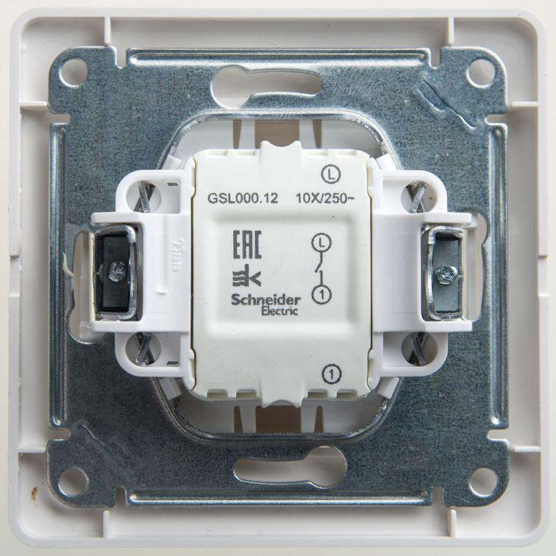 картинка Выключатель 1-кл. СП Glossa 10А IP20 (сх. 1) 10AX в сборе перламутр. SE GSL000612